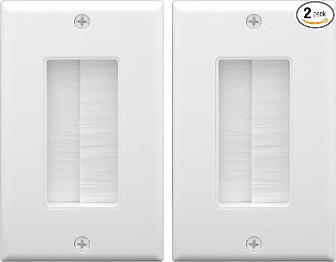 Brush wall plate for low voltage cables