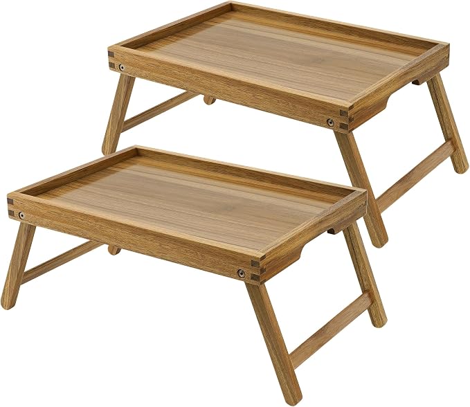 Wooden breakfast serving tray