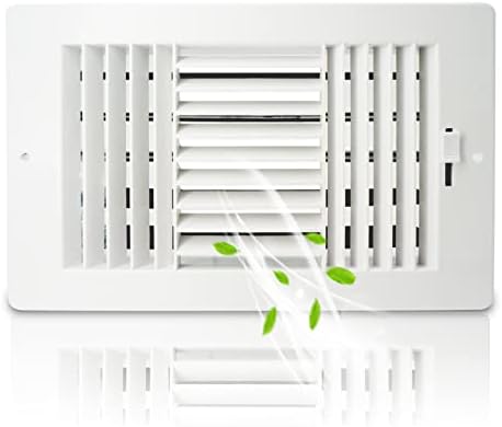 10x6 Inch FanGoFast Ceiling Register 3-Way Plastic Sidewall Ceiling Air Vent by FanGoFast