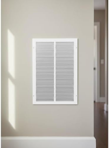 16x25 Air Return Vent Cover, Solid Steel White, 20 Pack - Image 3