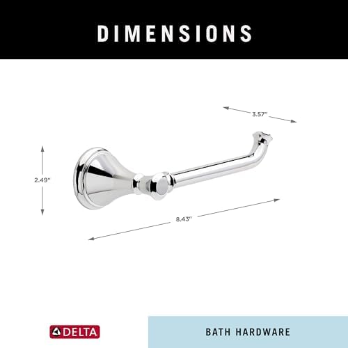 Delta Single Post Toilet Paper Holder | Polished Chrome | Wall Mount | Cassidy - Image 5