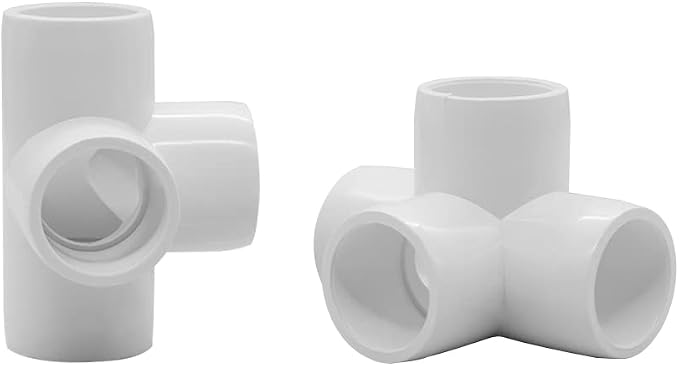 1 Inch Tee PVC Fitting 4 Way Elbow Connector, Furniture Grade 90 Degree Elbow - Image 3