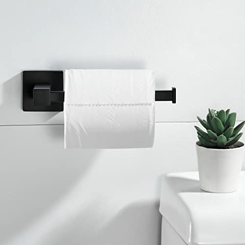 Leyden Black Toilet Paper Holder Towel Ring, Matte Bathroom Hand Towel Holder - Image 4