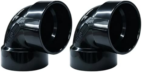 LESSO 2PCS 1-1/2" Elbow ABS Pipe, 90 Degree 1.5 Inch, SCH40 Black by LESSO
