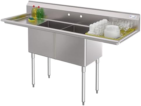 KoolMore 72 in. 18-Gauge 2-Compartment Commercial Sink by KoolMore