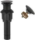 Pop Up Bathroom Sink Drain Without Overflow, Matte Black by Bathfinesse