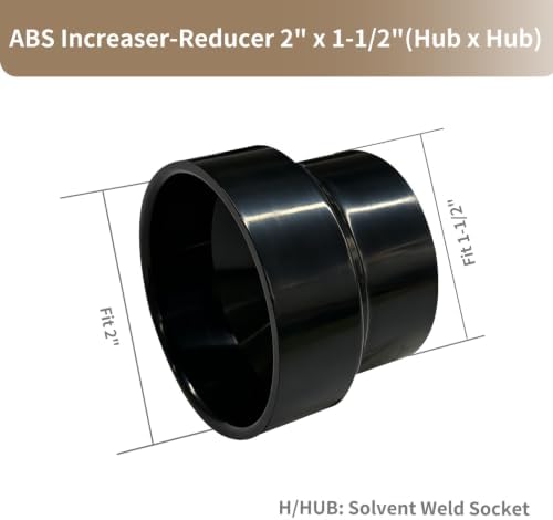 LESSO 2PCS 2" x 1-1/2" ABS Increaser Reducer Coupling - Image 2