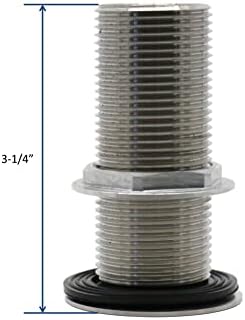 LEYSO Stainless Steel 1" NPS Thread Bar Sink 3-1/4” Drain - Image 3