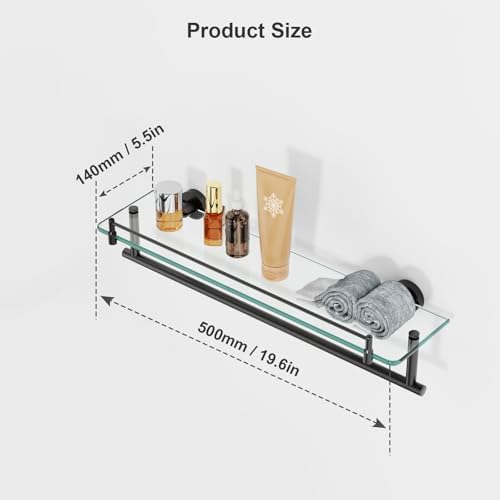 20-Inch Tempered Glass Bathroom Shelf - Image 3