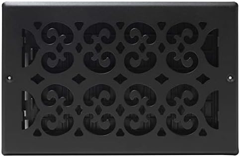Decor Grates ST610W Scroll Design Wall/Ceiling Register, Textured Black - Image 2