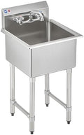 WILPREP 1-Compartment Sink, Freestanding Single Bowl Utility Sink, Work Station by Wilprep