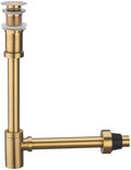 RANDOM Brass P Trap with Bathroom Sink Stopper Kit Without Overflow, Champagne by RANDOM