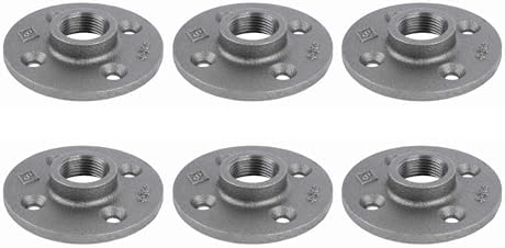 PIPE DECOR 3/4" Malleable Iron Floor Flange, Industrial Steel Grey Fits by PipeD%C3%A9cor