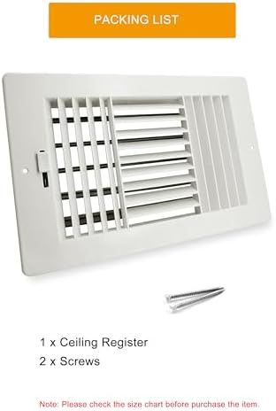 2 Pack 8x4 Inch FanGoFast Ceiling Register Wall Vent 3-Way Plastic Sidewall - Image 7
