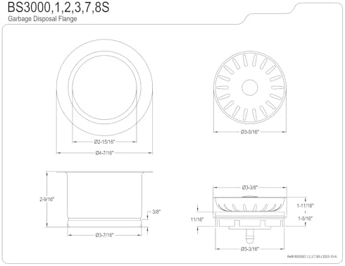 Kingston BS3000S Made to Match Garbage Disposal Flange, Matte Black - Image 2