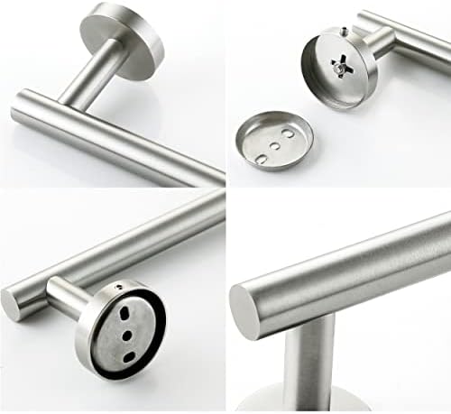 Nolimas Brushed Nickel Bath Towel Bar Single Bars Towel Rack Rod Classic Wall - Image 6
