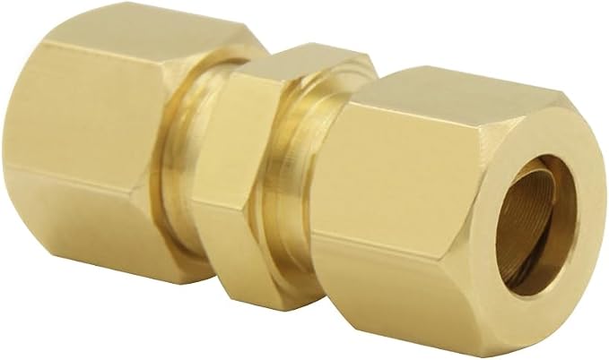 Hooshing 3PCS Brass Compression Tube Fitting 3/8" OD x 3/8" OD Connector - Image 6