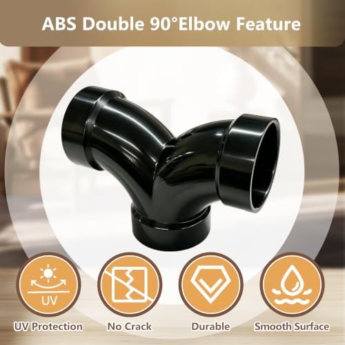 LESSO 2" Double 90 Degree ABS Elbow, ABS Straight Tee - Image 5