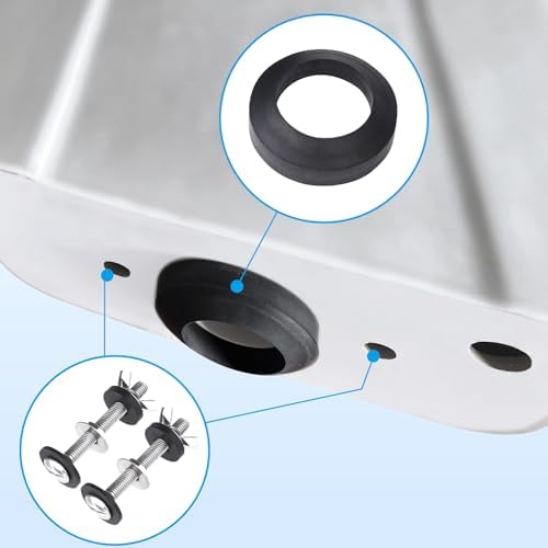 Toilet Tank to Bowl Bolt & Gasket Kit, 304 Stainless Steel Bolts, High-Density - Image 2