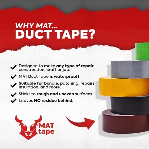 MAT Duct Tape Red Industrial Grade, 2 inch x 60 ft. Waterproof, UV Resistant - Image 2