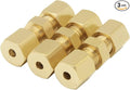 Hooshing 3PCS Brass Compression Tube Fitting 1/8" OD x 1/8" OD Connector by Hooshing