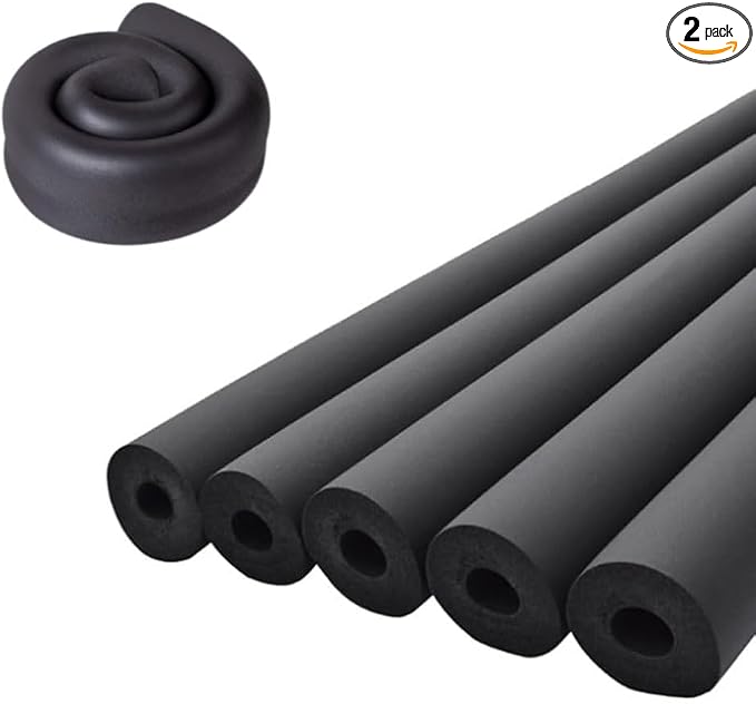 2pcs Pipe Insulation Foam Tube7/8 ID*3/8" TH-6Ft Foam Tubing Black Pipe Cover by Unknown