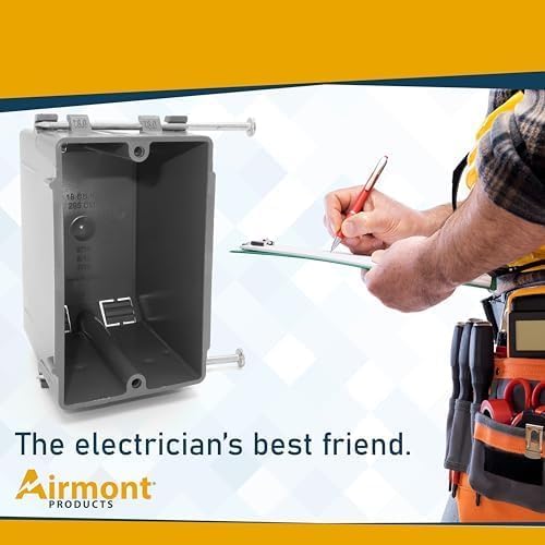 Airmont Products Plastic Electrical Box, Single Gang New Work Junction Box - Image 7