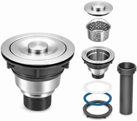 3.5" Kitchen Sink Drain, 304 Stainless Steel Strainer by Unknown