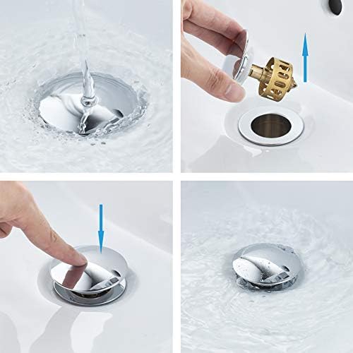 VOTON Bathroom Sink Drain Chrome Lavatory Pop-up Drain - Image 3