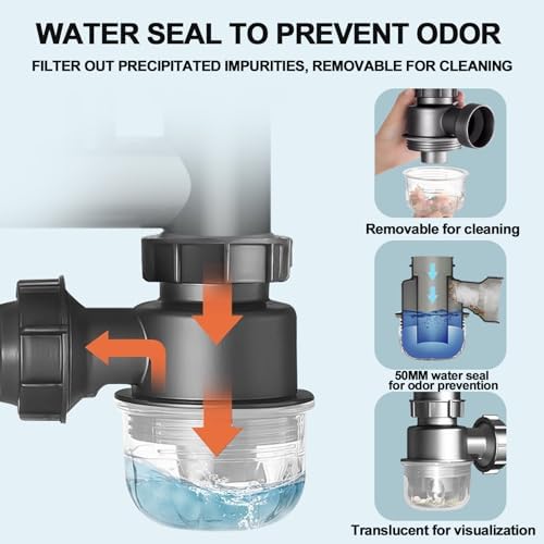 Sink Trap 1 1/2'' P-Trap Replacement Upgrade Visible Removable Easy to Clean - Image 5