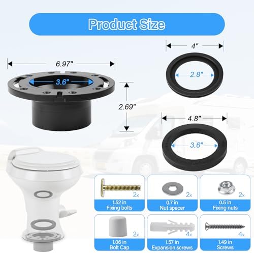 RV Toilet Seal and 3" Socket Floor Flange Kit - Image 4