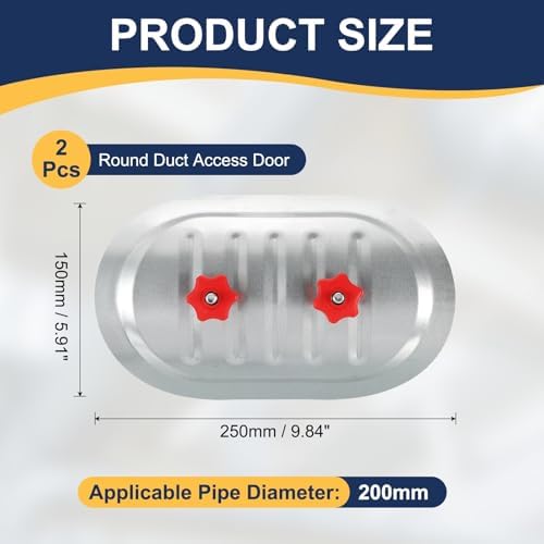 PATIKIL 2Pcs 8" Round Duct Access Door, Duct Maintenance Access Door Galvanized - Image 2