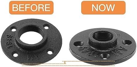1/2" Heavy Duty Black Floor Flange, Home TZH 4 Pack Malleable iron Pipe Flange - Image 4