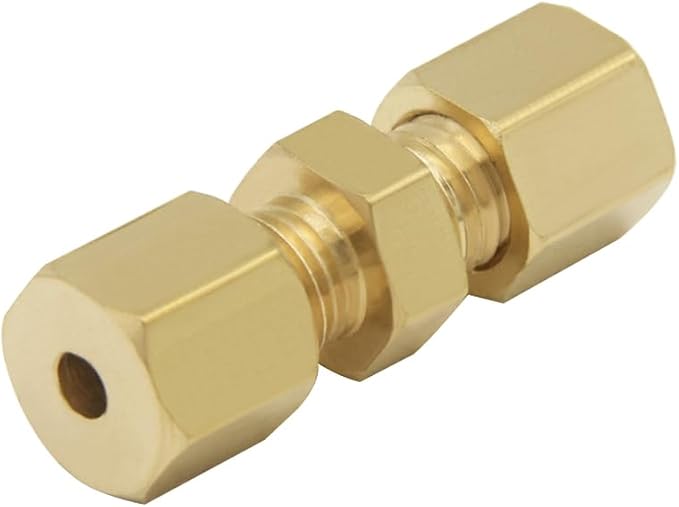 Hooshing 3PCS Brass Compression Tube Fitting 1/8" OD x 1/8" OD Connector - Image 5
