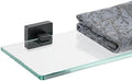 JQK Bathroom Glass Shelf Black, Tempered Glass Shower Storage 24 by 5 inches by Homeimprovement
