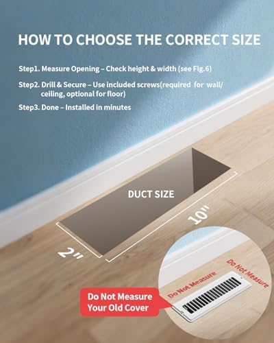 Floor Register 2x10, 4 Pack White Vent Covers - Image 6