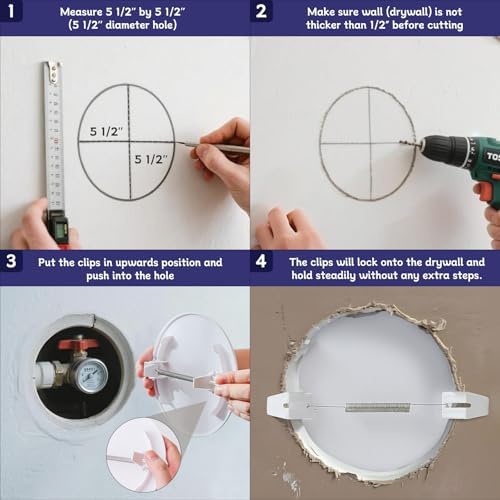 EASY-EXS Access Panel Round 6.5" Spring-Clip Plastic White - Image 3