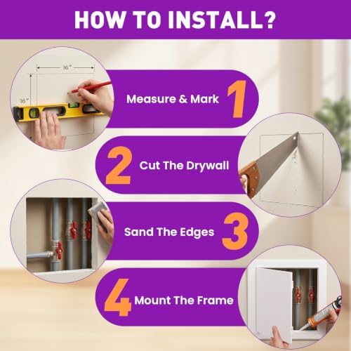 16x16 Inch Access Panel for Drywall and Ceiling, ABS Plumbing Access Door - Image 3