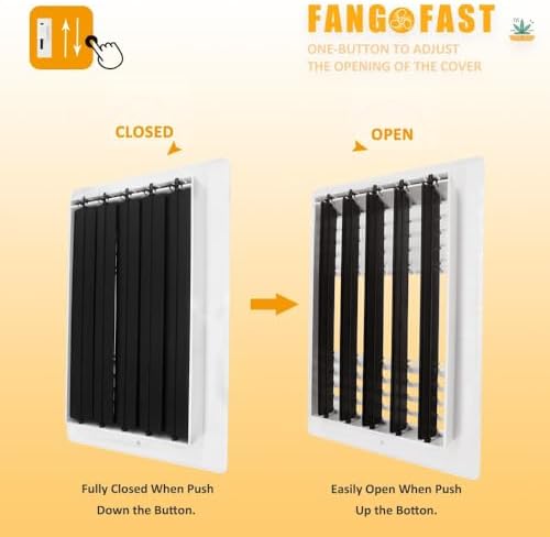 2 Pack 8x4 Inch FanGoFast Ceiling Register Wall Vent 3-Way Plastic Sidewall - Image 5