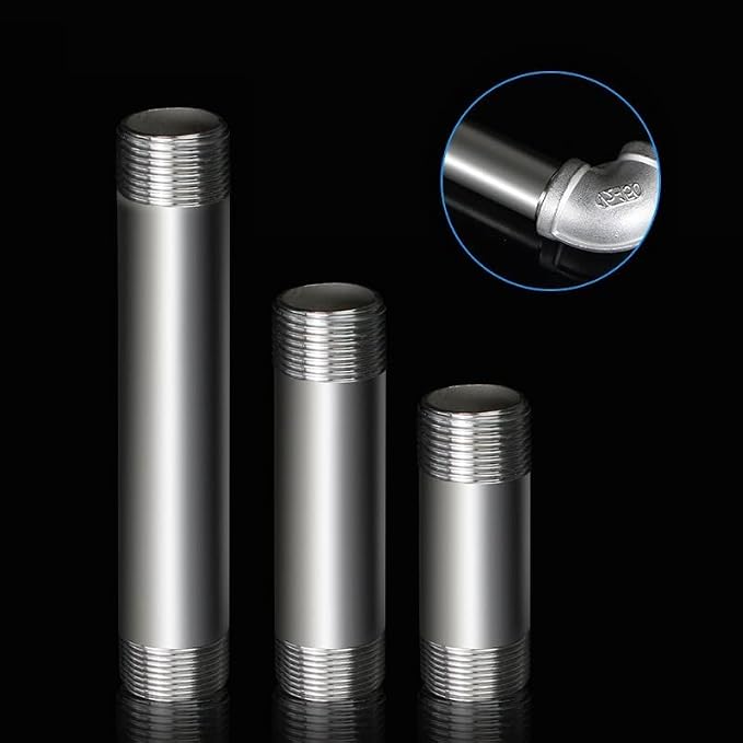 304 Stainless Steel Nipple Pipe Fitting 3/4" NPT X 3/4" NPT Male Thread Cast - Image 4