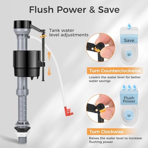 Universal Toilet Repair Kit for Inside Tank – Includes Adjustable Fill Valve & - Image 4