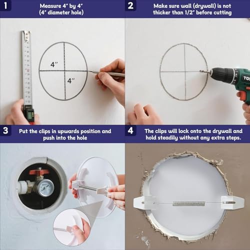 EASY-EXS Access Panel Round 5" Spring-Clip Plastic White - Image 3
