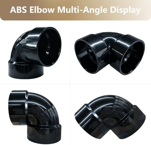 LESSO 4" Elbow ABS Pipe Fittings, 90 Degree Elbow, SCH40 Black - Image 3