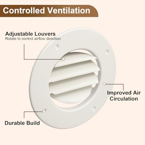 Ketofa 6.5 Inch RV Ceiling Vent Cover, 4-5/8 Inch Duct, 2 Pack - Image 4