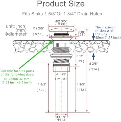 Bathroom Pop Up Sink Drain - Image 5
