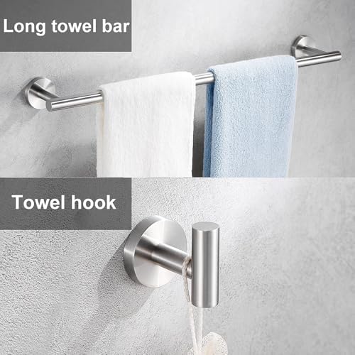 12 Pieces Brushed Nickel Bathroom Hardware Accessories Set Hand Towel Ring - Image 3