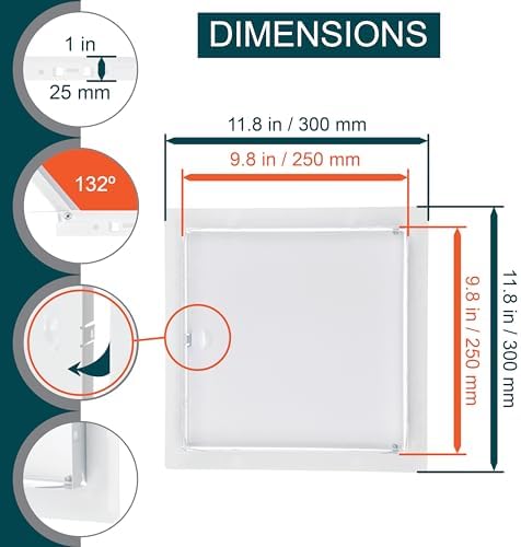 10" x 10" White Metal Access Panel - Image 2