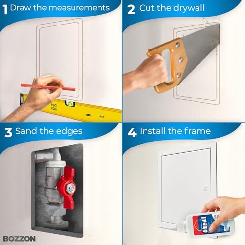 BOZZON Access Panel for Drywall 14 x 29 inch – Metal Door - Image 3