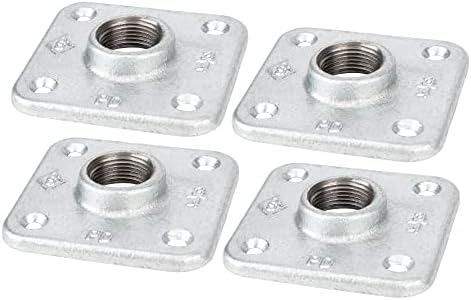 PIPE DECOR 3/4 in. Square Floor Flange, Authentic Galvanized Malleable Iron by PipeD%C3%A9cor