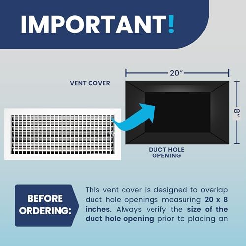 20" x 8" Duct Hole Adjustable Vent Cover - Image 4